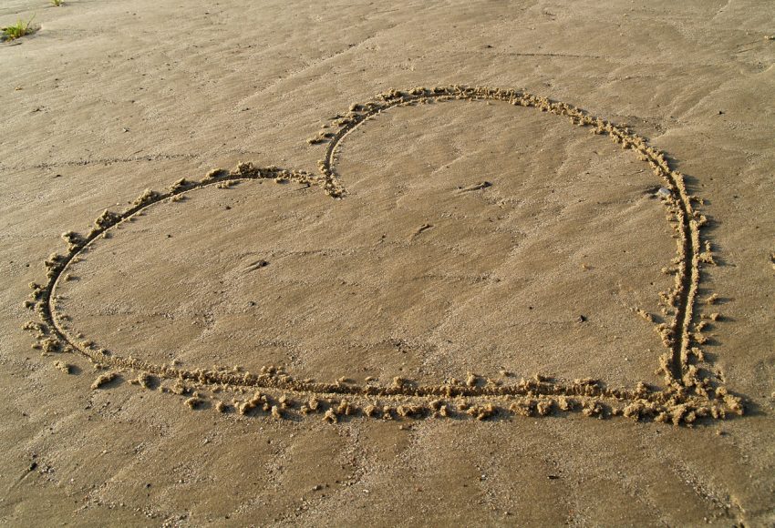 Heart Drawn In Sand